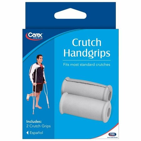 CAREX HEALTH BRANDS Carex Gray Crutch Handgrips Rubber/Stainless Steel 1.5 in. H X 1.5 in. L FGA95400 0000